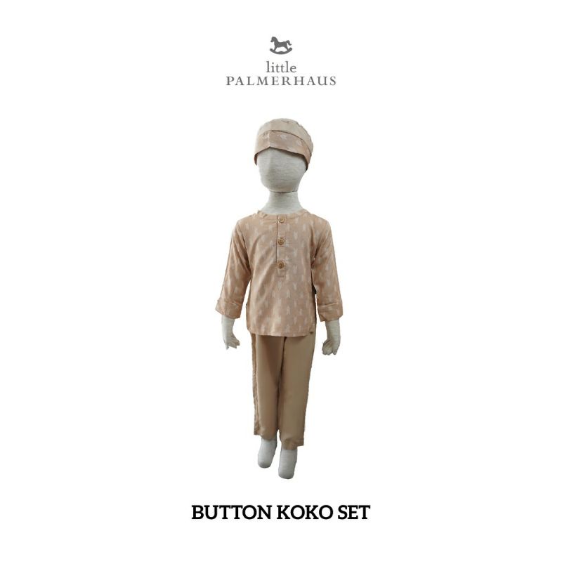 LITTLE PALMERHAUS BUTTON KOKO SET - stelan koko baju koko anak | baju muslim anak