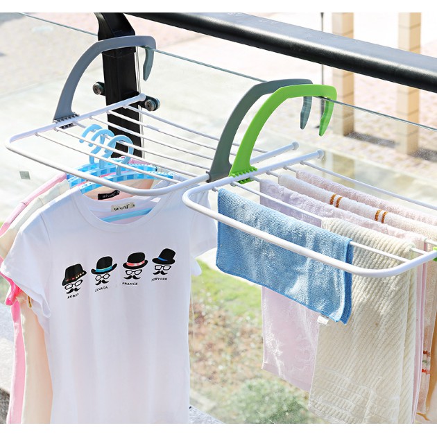 Serbagrosirmurah Gantungan Hanger Balkon Jemuran Rak Serbaguna Sepatu Kaos Kaki Jemuran Baju Hanger Balkon Serbaguna Gantungan Pakaian Bisa Digantung hanger balkon jemuran gantungan baju sepatu kaos kaki laundry portable serbaguna rumah apartemen new