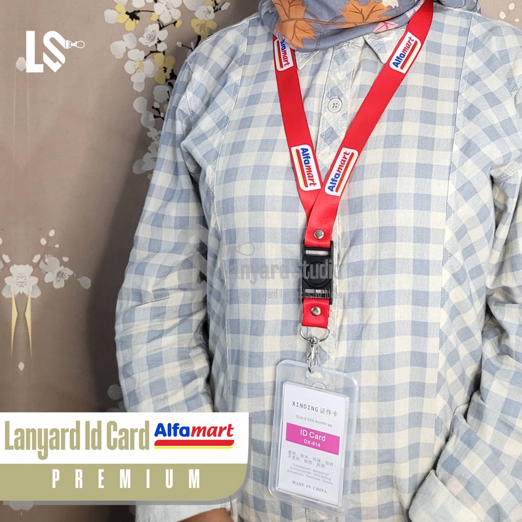 

BISA SATUAN Tali ID Card ALFAMART Free Case Holder PREMIUM Super Tebal By Lanyard Studio
