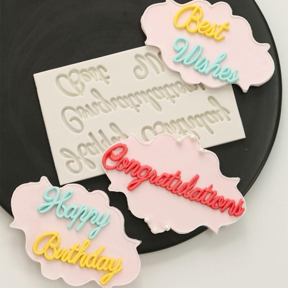 Populer Huruf Cetakan Silikon Polymer Coklat Best Wishes Fondant Happy Birthday Alat Dekorasi Kue