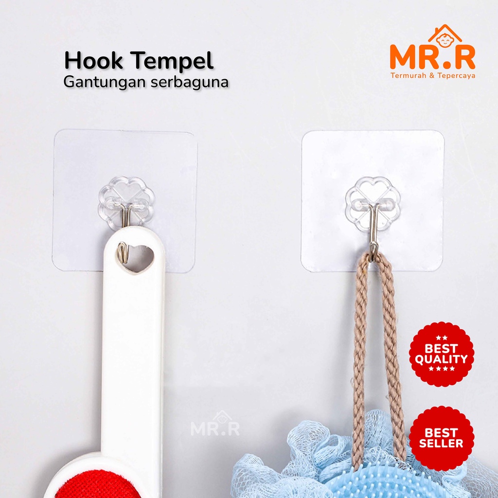 Gantungan Tempel Dinding Kait Perekat Multifungsi Hook Tempel Kuat Bebas Paku Perlengkapan Dapur WC