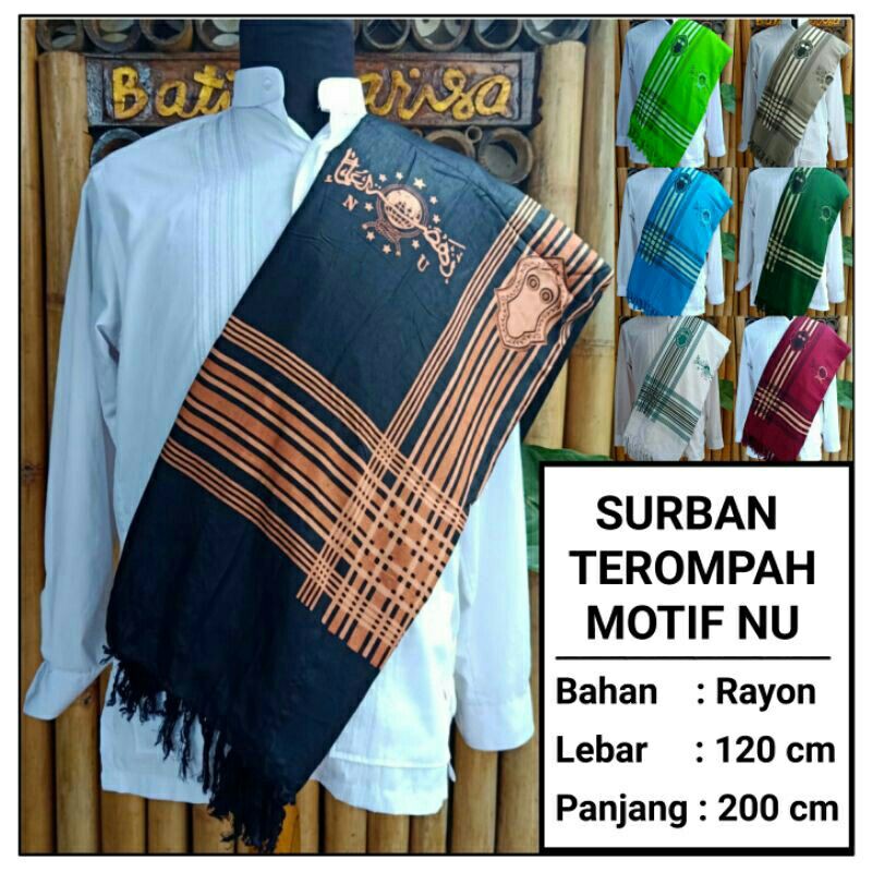 sorban terompah motif NU / sorban syal NU / sorban batik NU / udeng NU dan peci NU