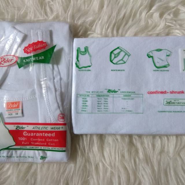KAOS KUTANG PRIA |  SINGLET RIDER SIZE 38,40,42