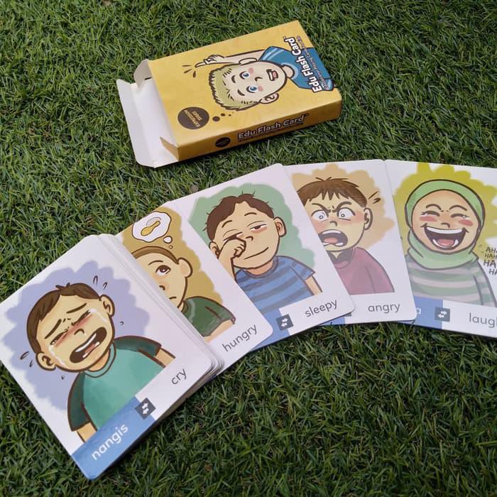 EDUFLASH CARD Seri Ekspresi kartu mainan anak uno kartun emosi emotion