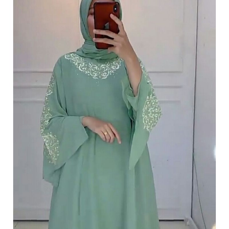 Gamis Malaysia Bordir Free Hijab