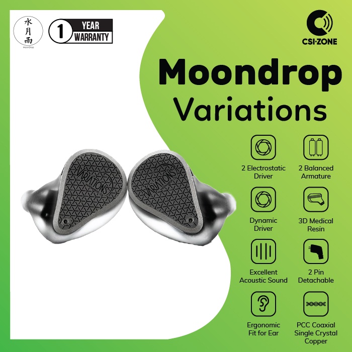 Moondrop Variations 2EST+2BA+1DD Tribrid Driver In Ear Earphone