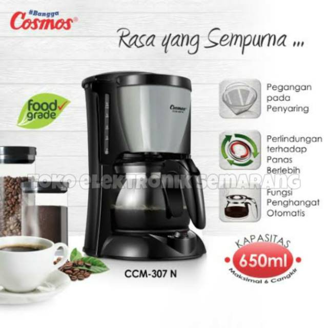 COSMOS COFFEE KOPI MAKER CCM 307 PENYEDUH KOPI 0.65L 600 Watt