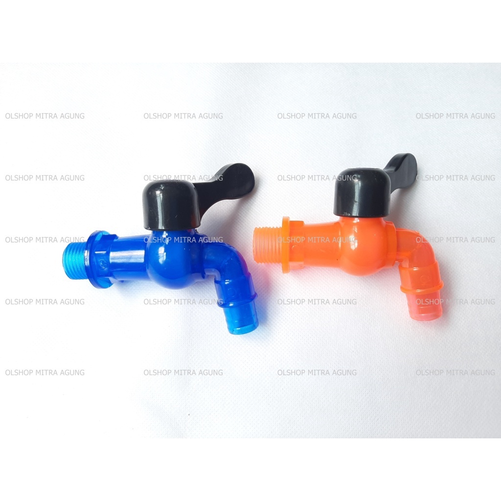 OLS Kran Pvc 1/2&quot; inch Engkol Taman Corong Kran Air Transparan Kran Tembok