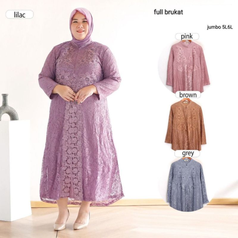 Gamis Jumbo Full Brukat (5L & 6L)