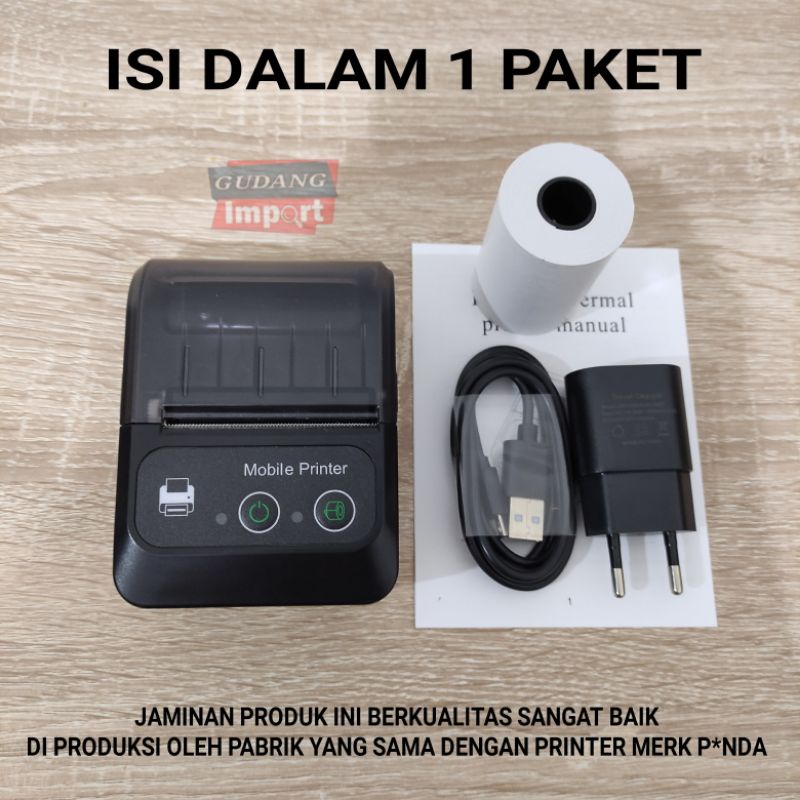 PRINTER BLUETOOTH BLUETUT BLOOTOTH PORTABLE THERMAL KASIR BARCODE LABEL BISA CETAK RESI 58MM