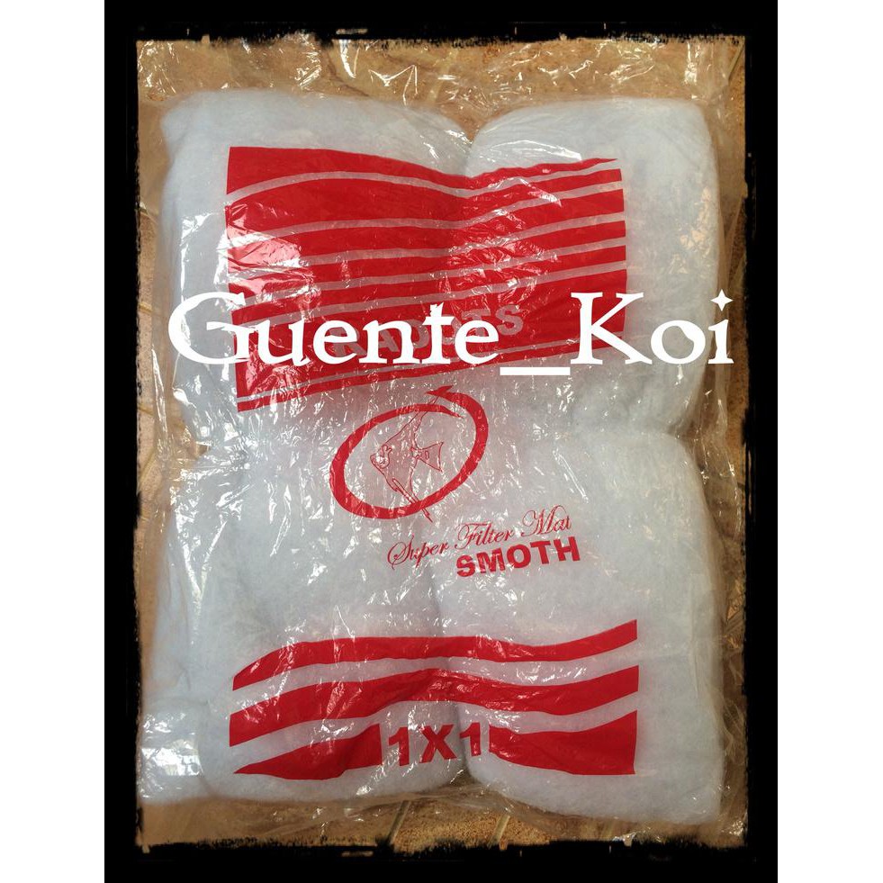 PROMO 100cmx100cmx2cm busa filter kolam koi / aquarium atau dakron lembaran