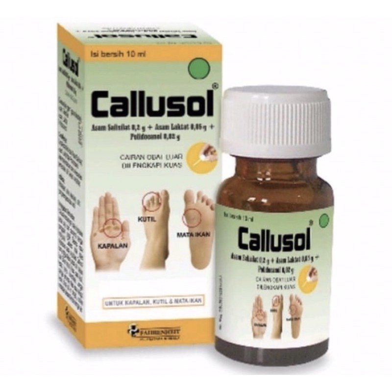 Callusol 10 ml ( mengobati mata ikan, kutil &amp; kapalan di kaki )