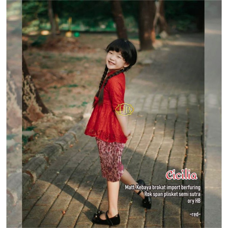 SET KEBAYA ANAK SEMISUTRA PLISKET