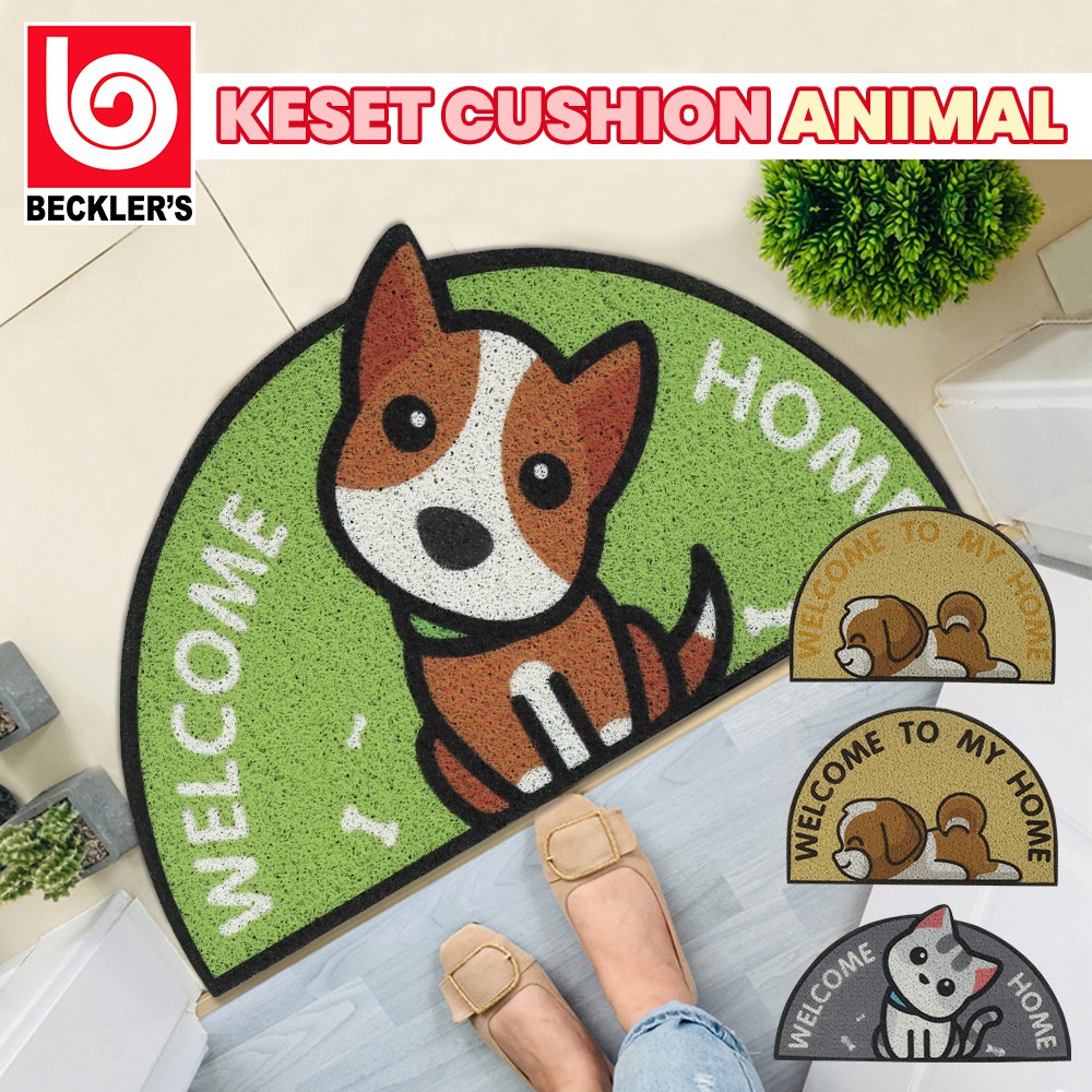 KESET WELCOME TO MY HOME DOGGY CAT  LUCU PVC UK 40 X 60CM 4 MOTIF