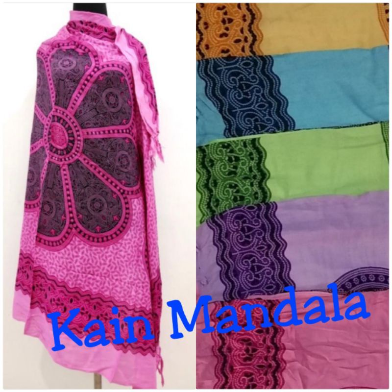 OBRAL MURAH Kain Pantai Bali Motif Mandala Warna Random