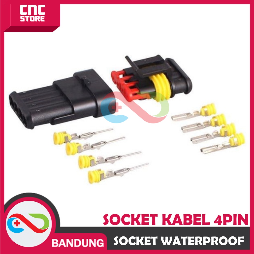 SOKET KONEKTOR KABEL ANTI AIR SOCKET WATERPROOF 4PIN