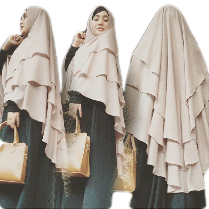 Hijab khimar / Jilbab Khimar / Hijab khimar Syari / Jilbab khimar Syar'i Jumbo Kinari 3 Layer