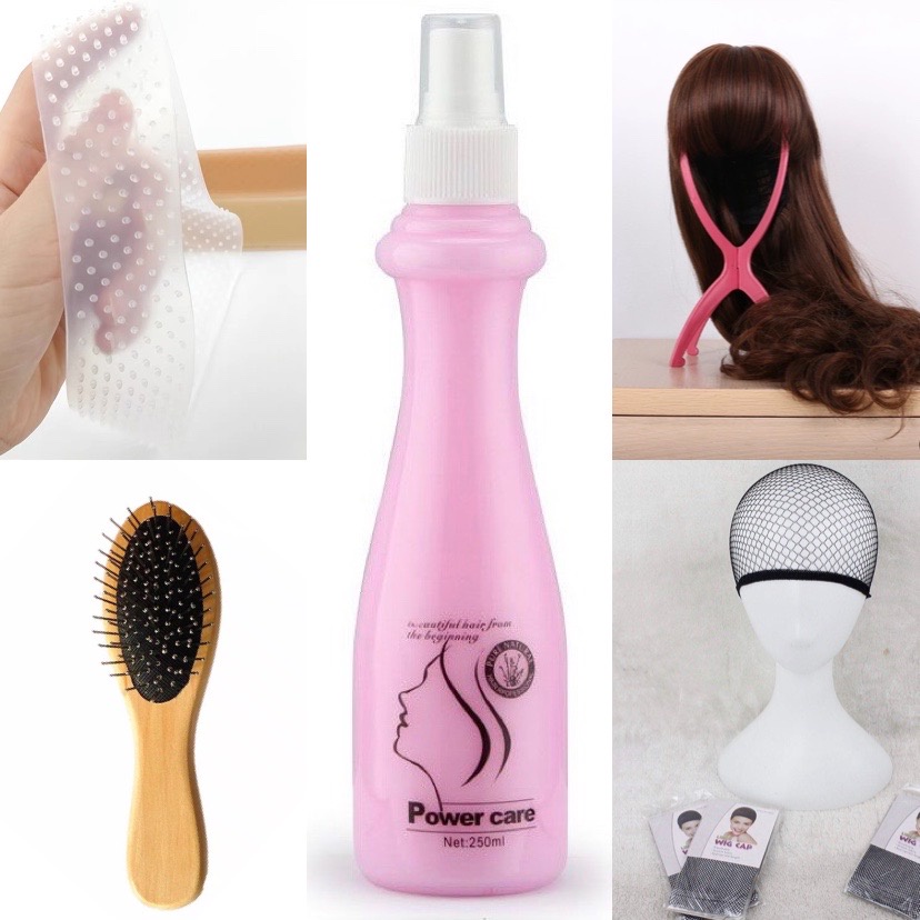 perawatan rambut palsu / sisir wig vitamin wig wig stand sisir hairclip vitamin hairclip (SUDAH TERMASUK BOX) wig care solution