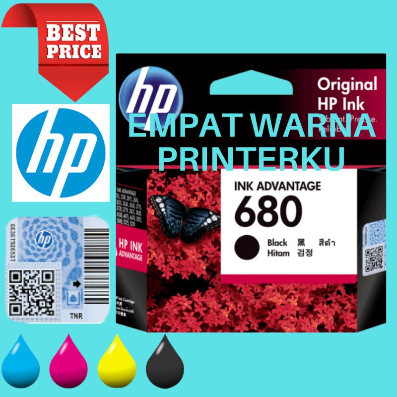 TINTA HP 680 HITAM ORIGINAL CARTRIDGE [ Harga Turun  ] HP DeskJet 1110, HP DeskJet 1115, HP DeskJet 