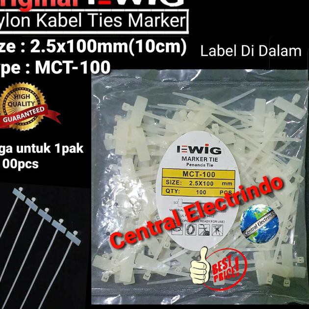 

xfv.>cvf-840 Kabel Ties Marker Label Dalam 2.5x100mm(10cm) EWIG 1pak 100pcs. - Putih