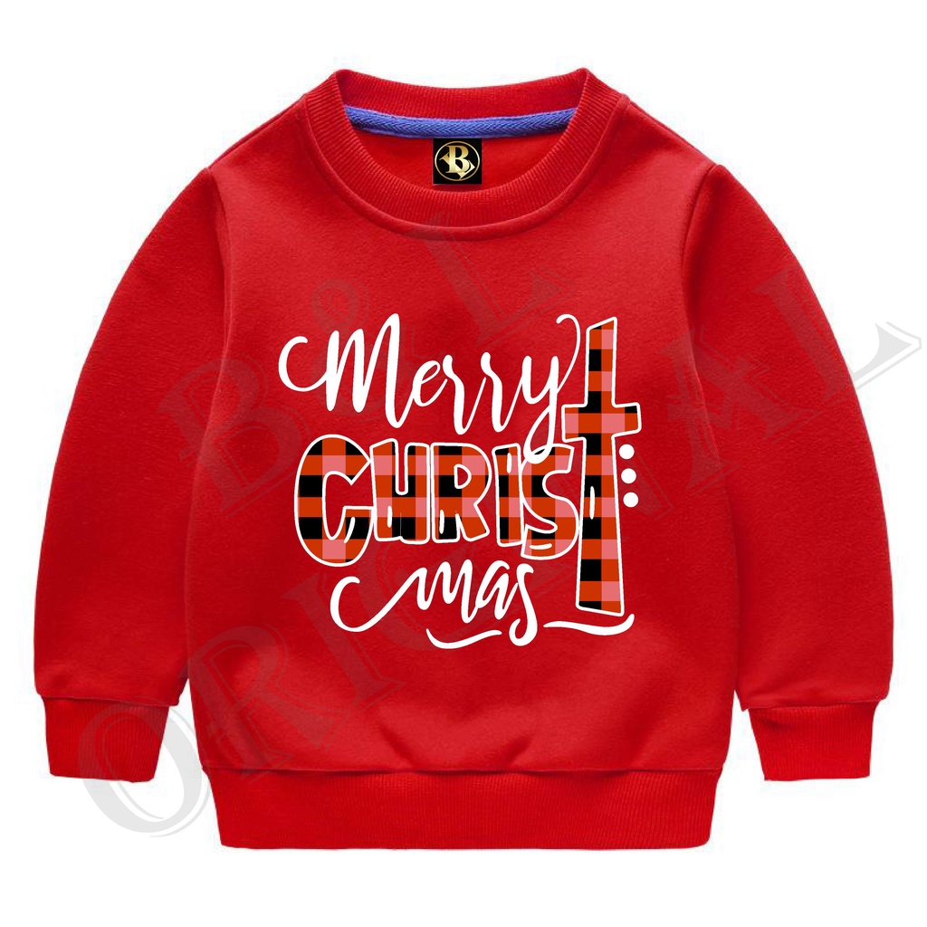 BS//BAJU KAOS ATASAN ANAK-ANAK MERRY CRISHTMAS REAL PICTURE