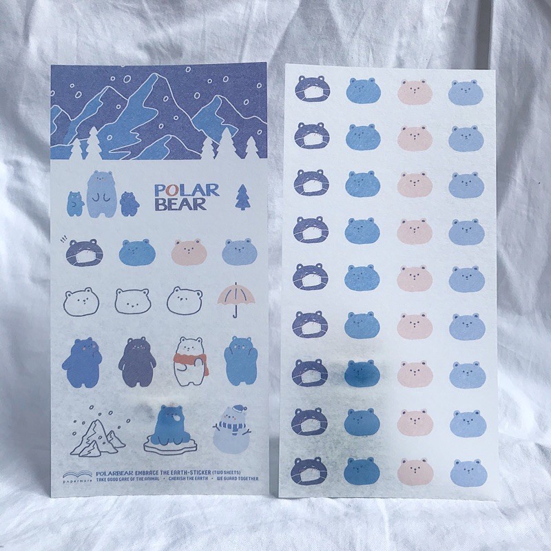 

Polar Bear Blue Sticker — Animal Stiker Lucu Deco BulletJournal Bujo Cute Polco Casing
