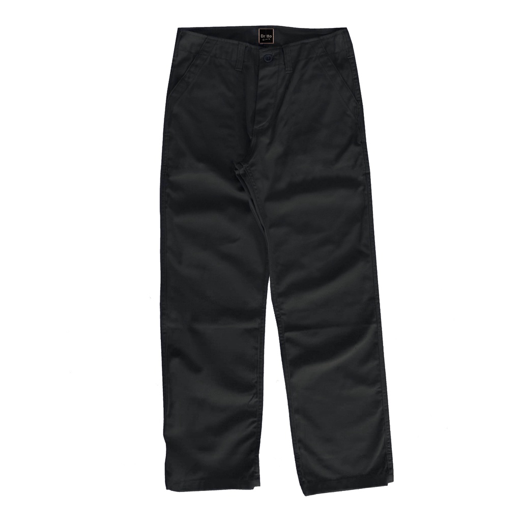 DRITTORONZIO - Long Pants Baggy Chino - Celana Chino Reguler - Hitam
