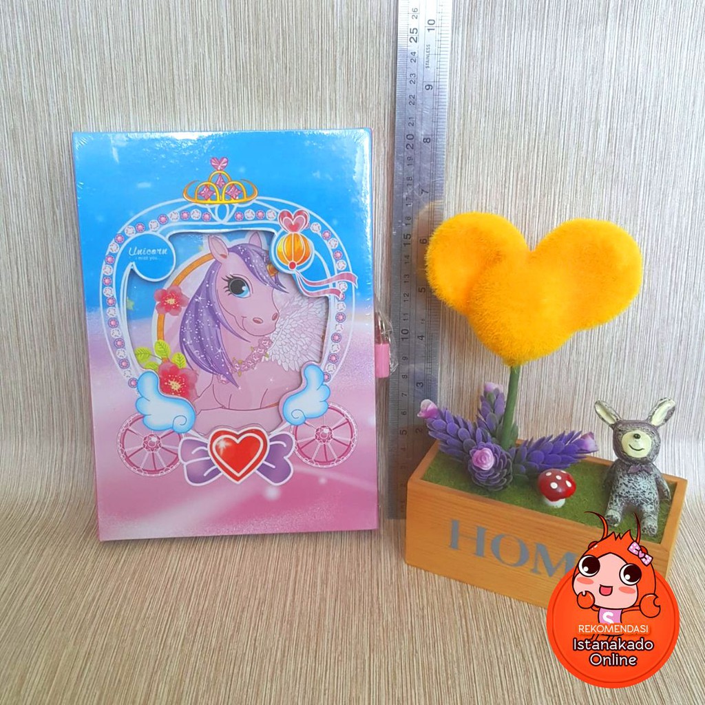 

Buku Diary Kunci Gembok Karakter Unicorn -Pink Biru PS003852
