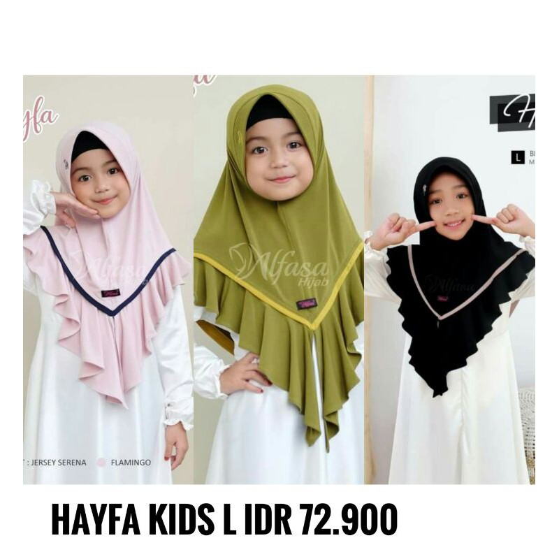 HIJAB ANAK JILBAB MARYAM,  HIJAB TERBARU, ALFASA TERBARU, HAYFA KIDS L BY ALFASA