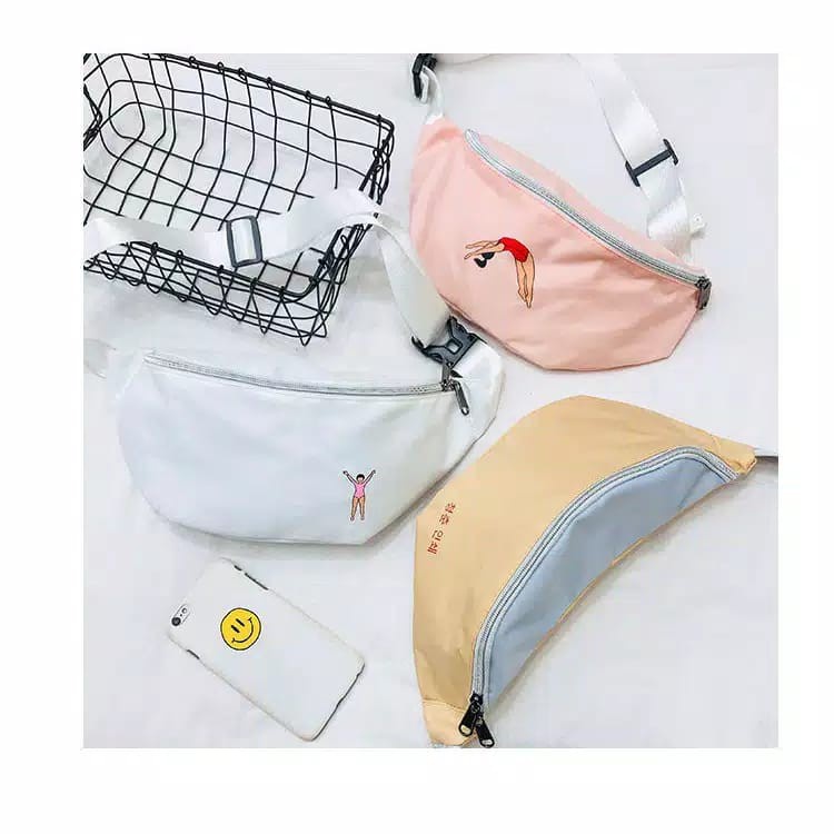 Waistbag Tas pinggang wanita Tas selempang bahu cewek Tas slempang bahu cewek remaja kekinian