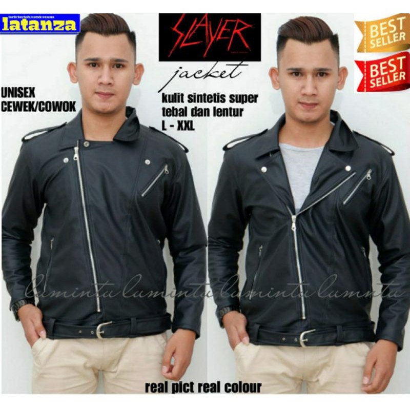 JAKET SLAYER / JAKET KULIT COWOK
