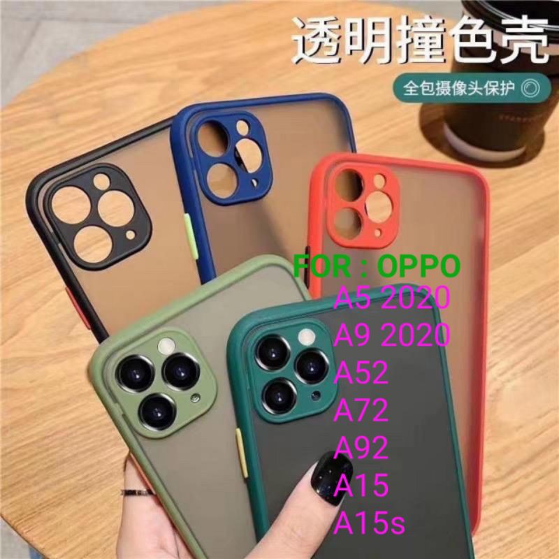 Case Oppo A5 A9 A52 A72 A92 A15 A15S s Lens Full Matte Hardcase Elegan warna warni Casing Cover Aero