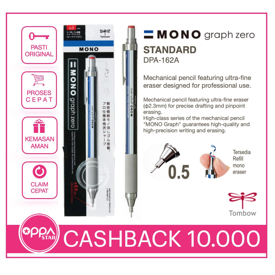 

Pencil Pensil Mekanik 0.5 Tombow Mono Graph Zero Standard DPA-162A pcs