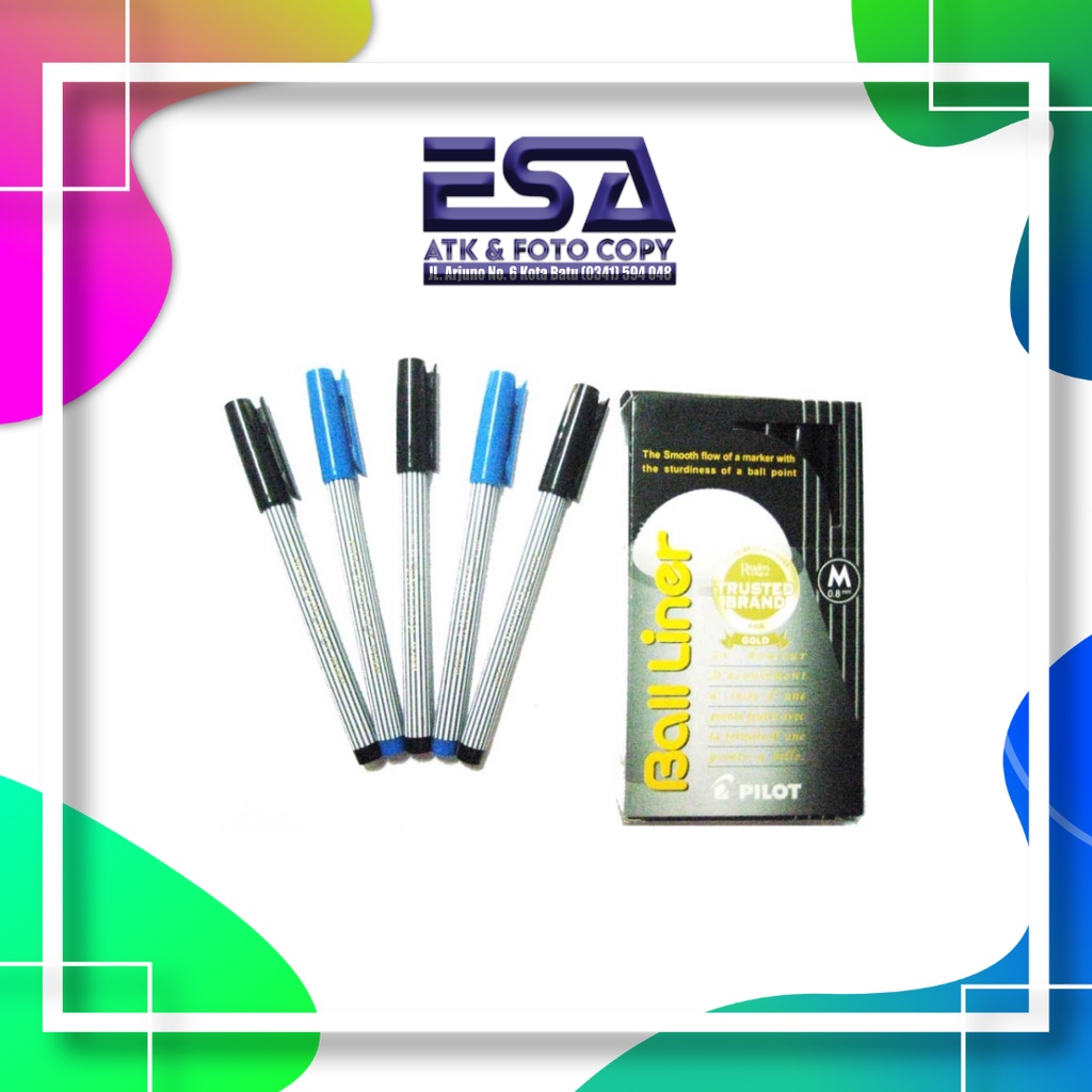 Ballpoint Pulpen Pilot Balliner warna Hitam Biru