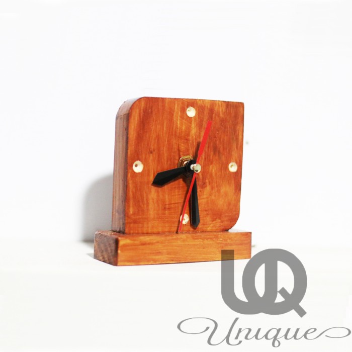 Modern Wooden Clock - Jam kayu Minimalis Meja Kantor Rumah