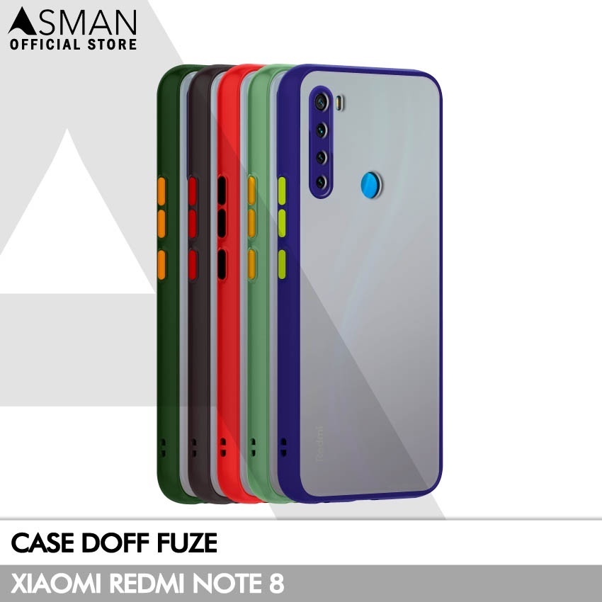 Asman Case Xiaomi Redmi Note 8 Doff Fuze Premium Shield Protector