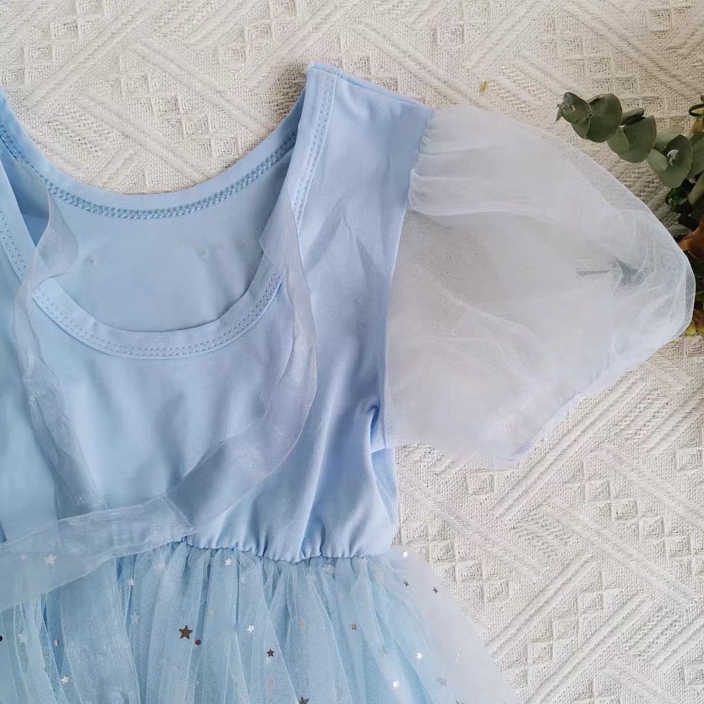 [PRINCESS KESLI] 1-9tahun Frozen Elsa Baby Princess Dress/Gaun Anak Perempuan/Gaun Gelembung Jala/Baju anak/Dress anak perempuan/rok anak/gaun bayi/kado anak perempuan ulang tahun