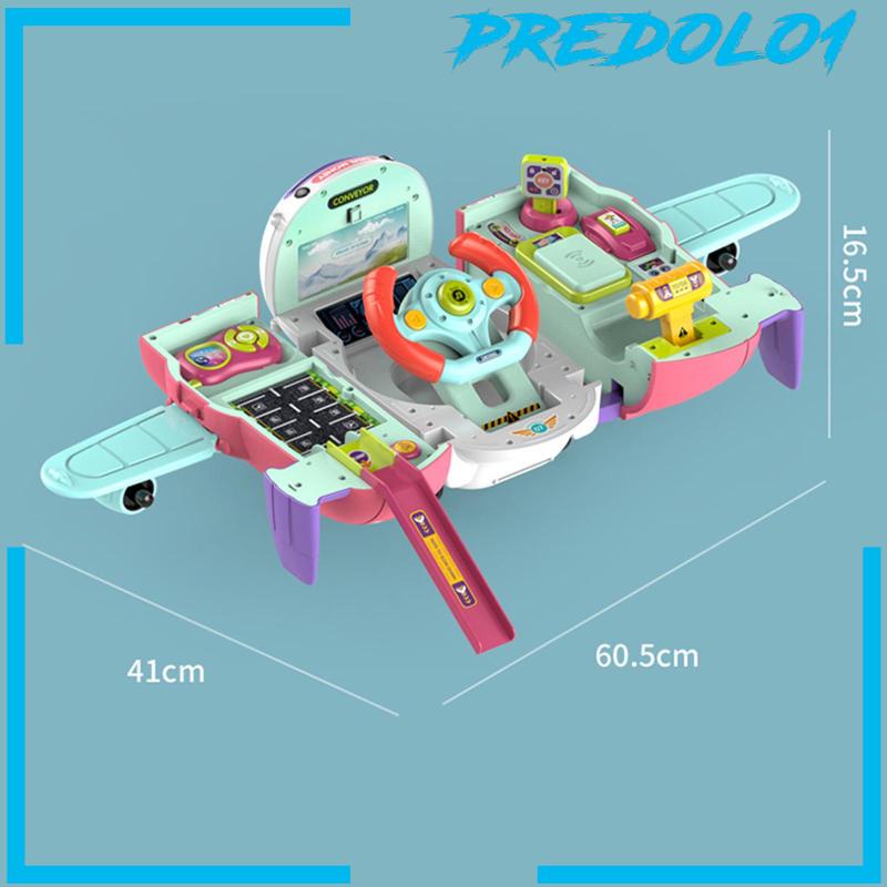 [PREDOLO1] Transport Cargo Airplane Toy DIY Assembled for Girls and Boys Children Blue