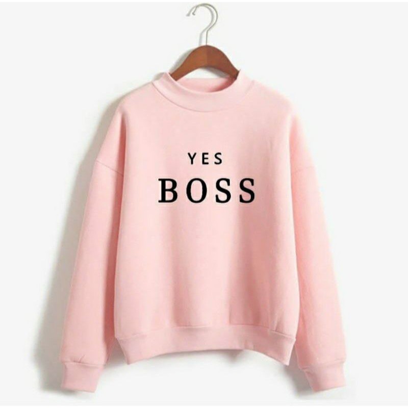 S - XXXXXL(6XL) Sweater YES BOSS Crewneck BIGSIZE OVERSIZE Pria Wanita JUMBO M L XL XXL 3XL 4XL 5XL