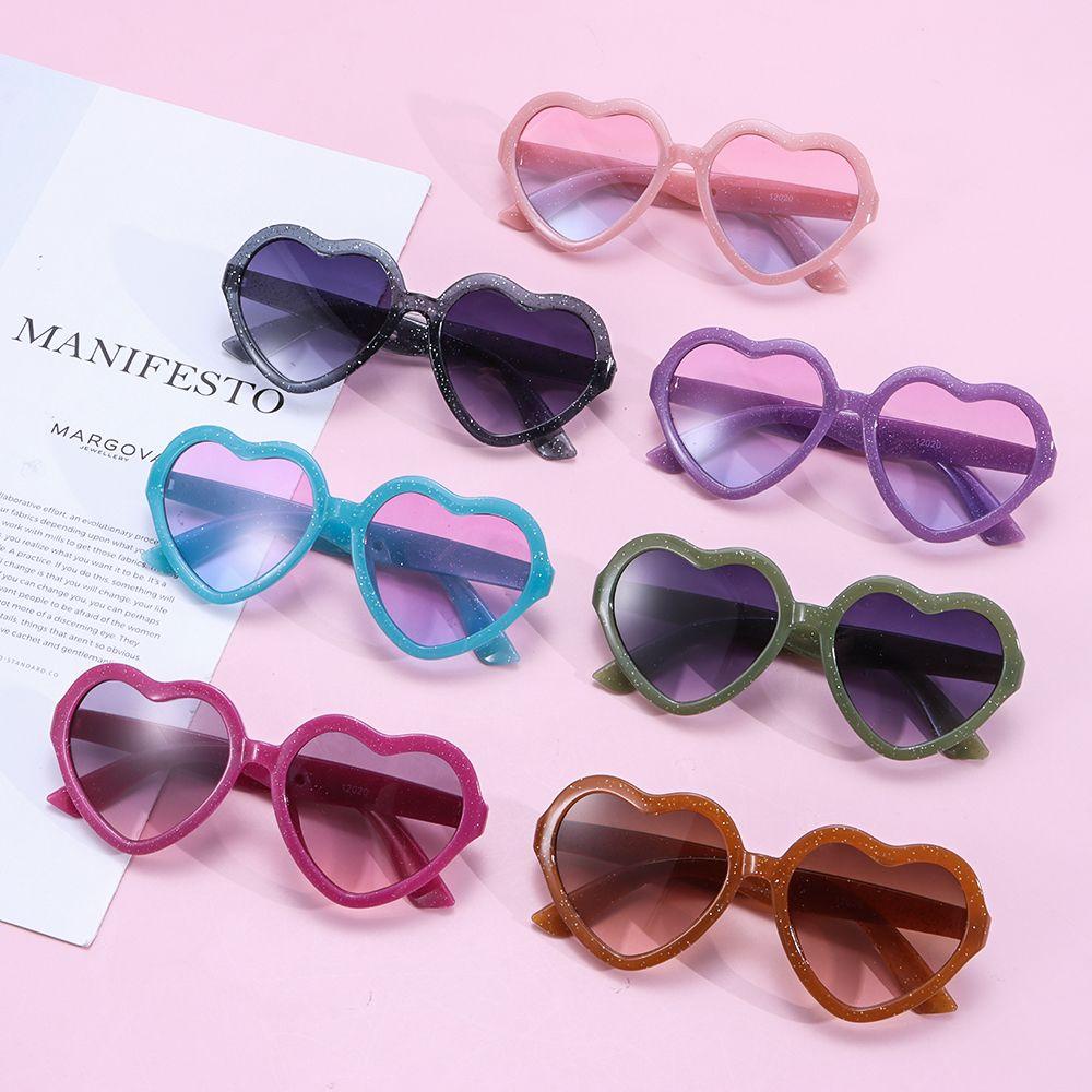 Lily Kids Sunglasses 3-9 Tahun Kacamata Balita Kristal Perlindungan Matahari Berbentuk Hati