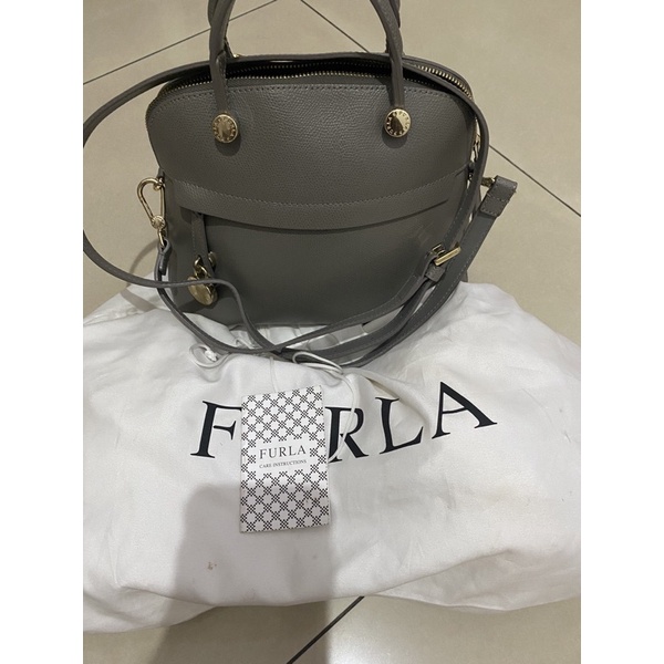 Furla Piper Dome Small Grey Bag