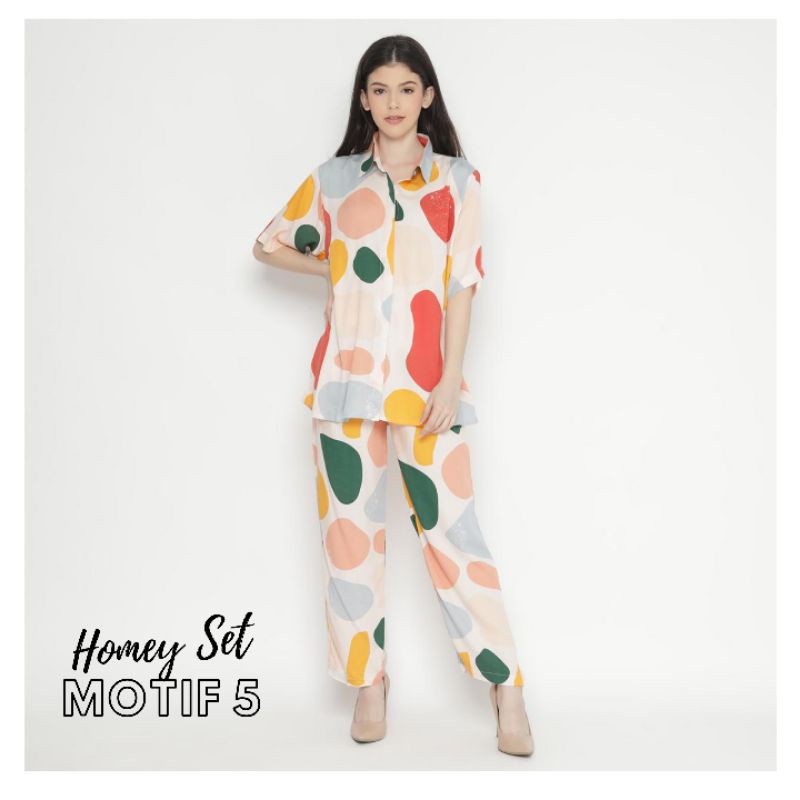 Homey set rayon lengan pendek ld 110cm (XL)