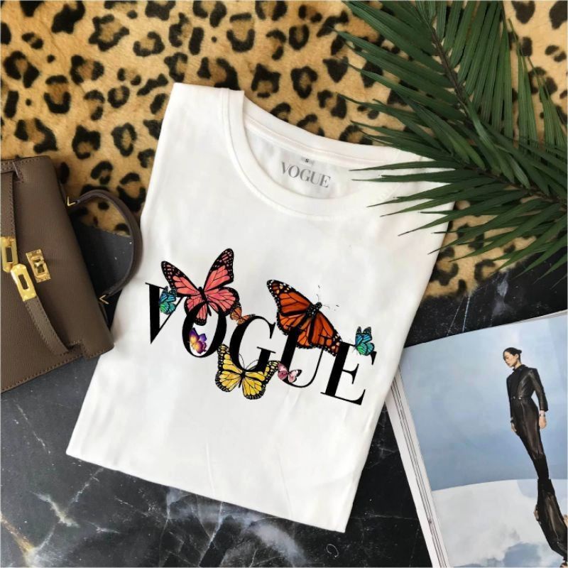 KAOS VOGUEE MOTIF BUTTERFLY ORIGINAL