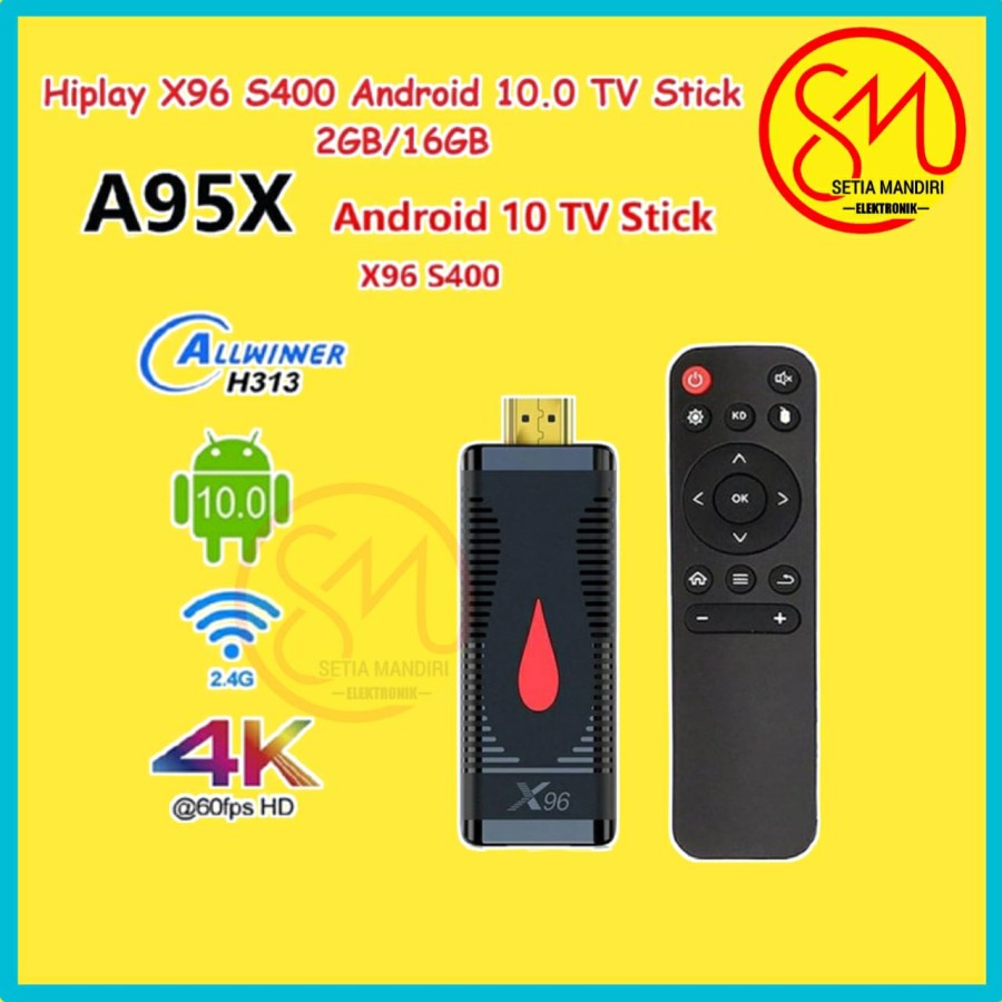 HIPLAY X96 S400 Mini Smart Android TV Stick Dongle RAM 2GB ROM 16GB