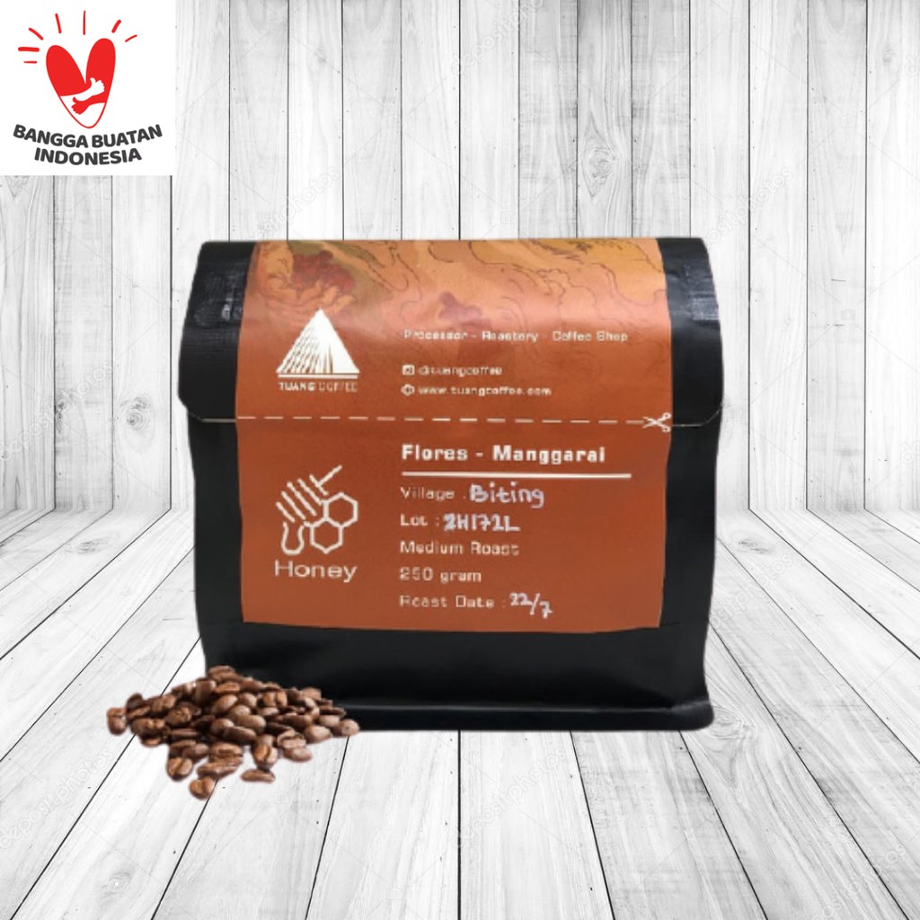 

BIJI KOPI BUBUK MURNI HONEY ARABIKA FLORES MANGGARAI SPECIALTY 250gr