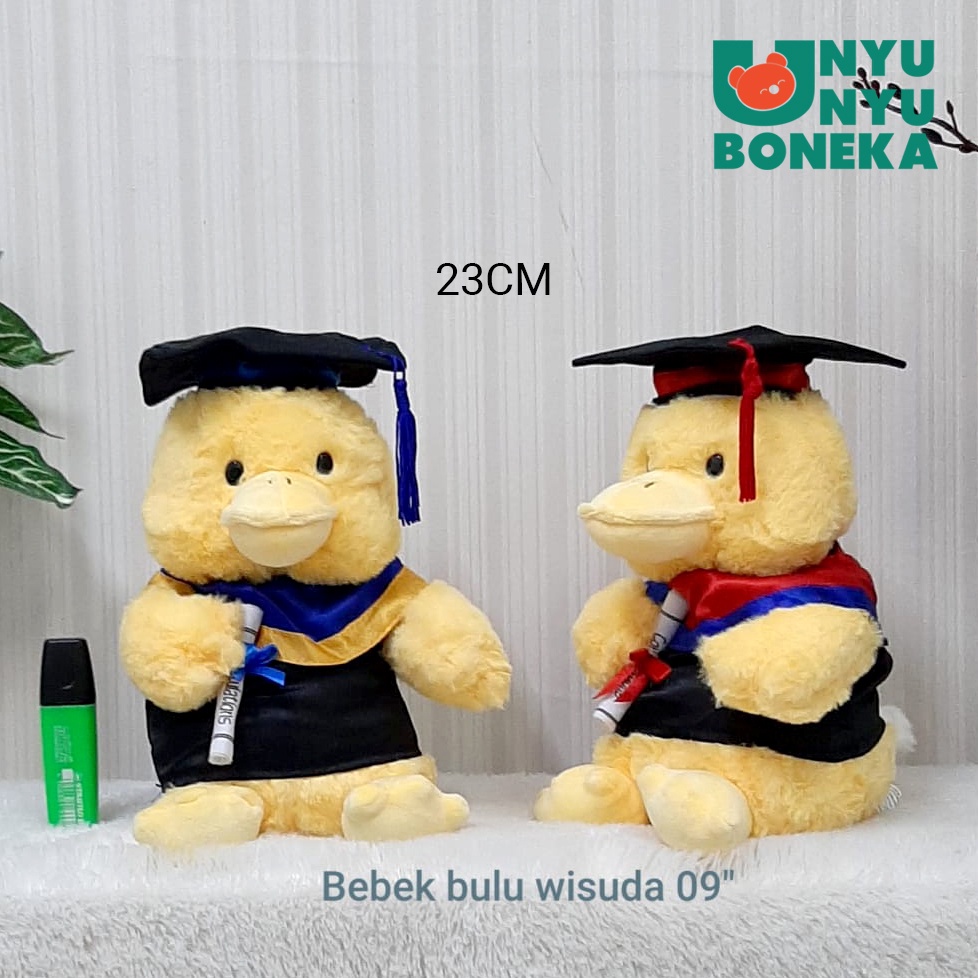 boneka toga wisuda bebek duck animal graduation souvenir bahan lembut