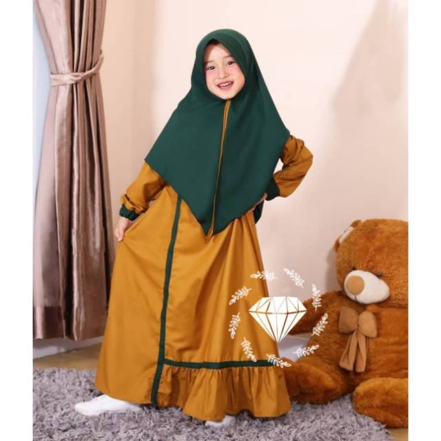 BAJU GAMIS ANAK PEREMPUAN USIA 7TAHUN 8TAHUN 9TAHUN TERBARU 2021 GROSIR BAJU SYARI FIKRIYA KID GAMIS