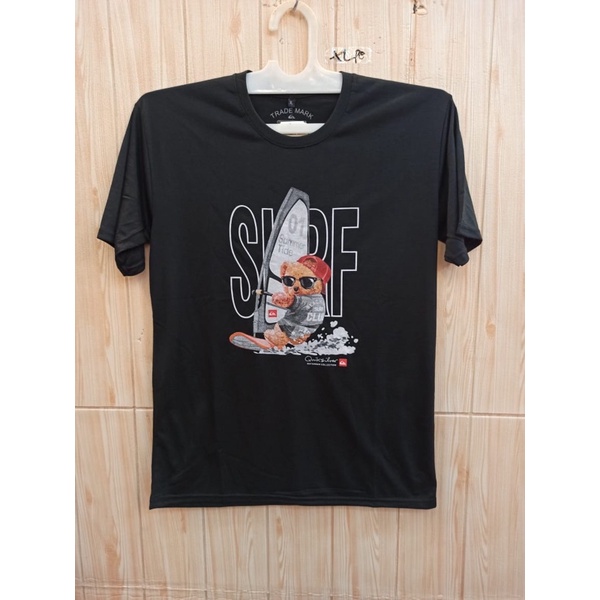 KAOS DISTRO PRIA MURAH SIZE L HITAM BEAR SURFING