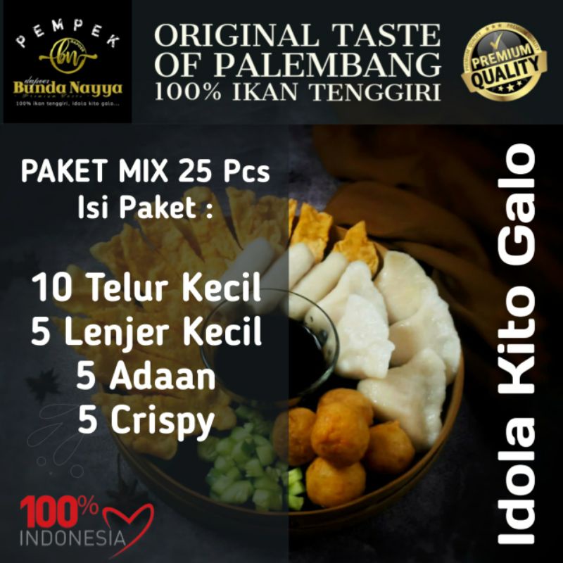 

Pempek Palembang Asli Paket Mix 25 Pcs