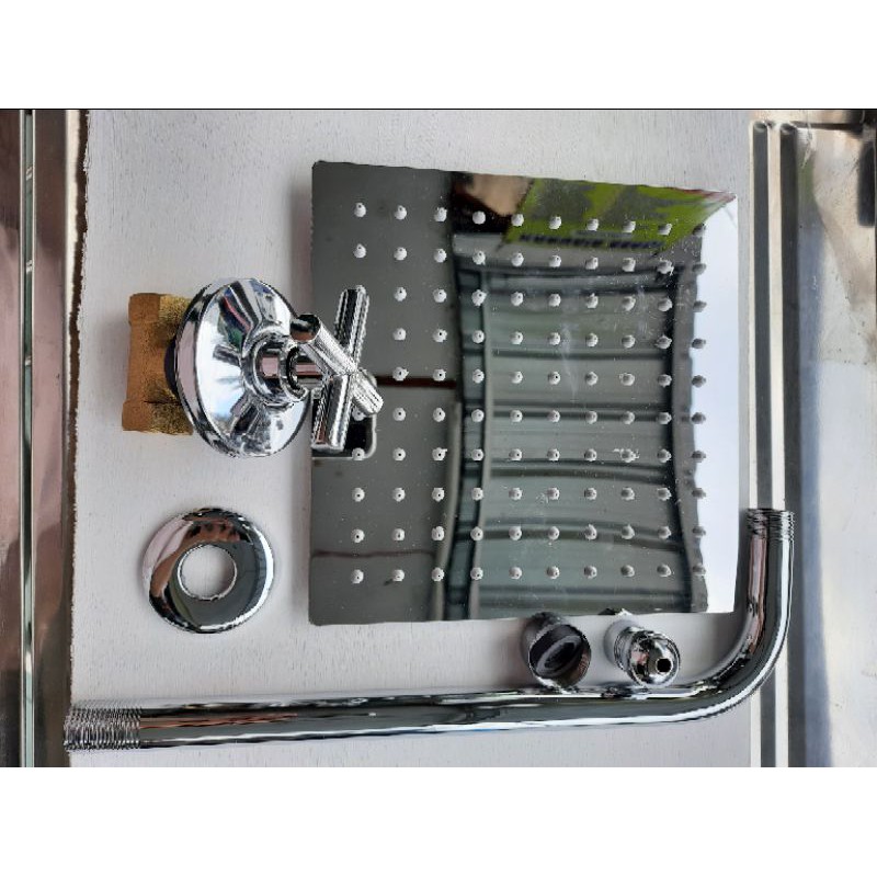 PAKET WALL SHOWER TANAM KAMAR MANDI/WALL SHOWER TANAM UKURAN 8INCHI KOMPLIT